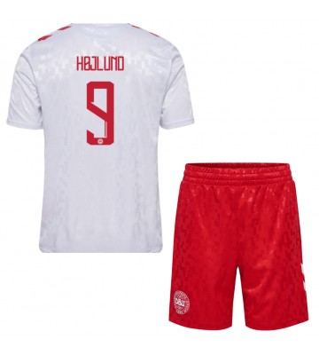 Lacne Dětský Futbalové dres Dánsko Rasmus Hojlund #9 ME 2024 Krátky Rukáv - Preč (+ trenírky)